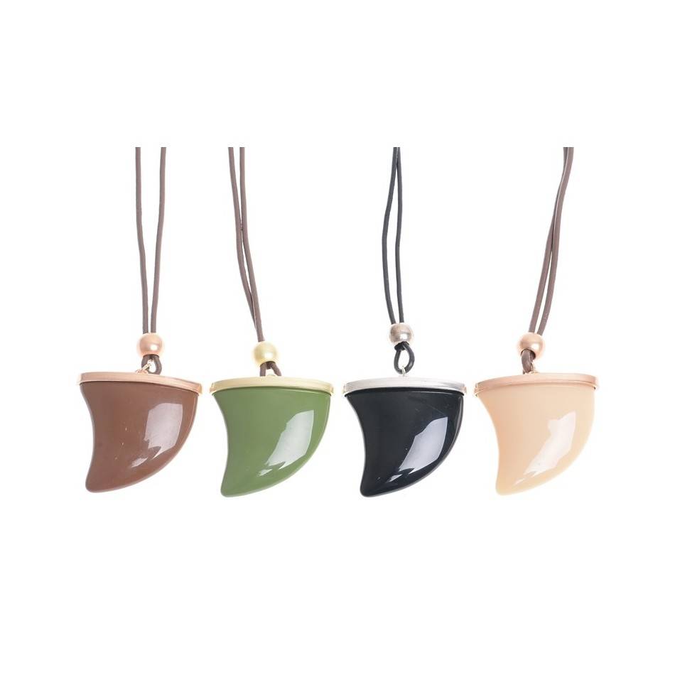 LONG PENDANT NECKLACE METAL RESIN