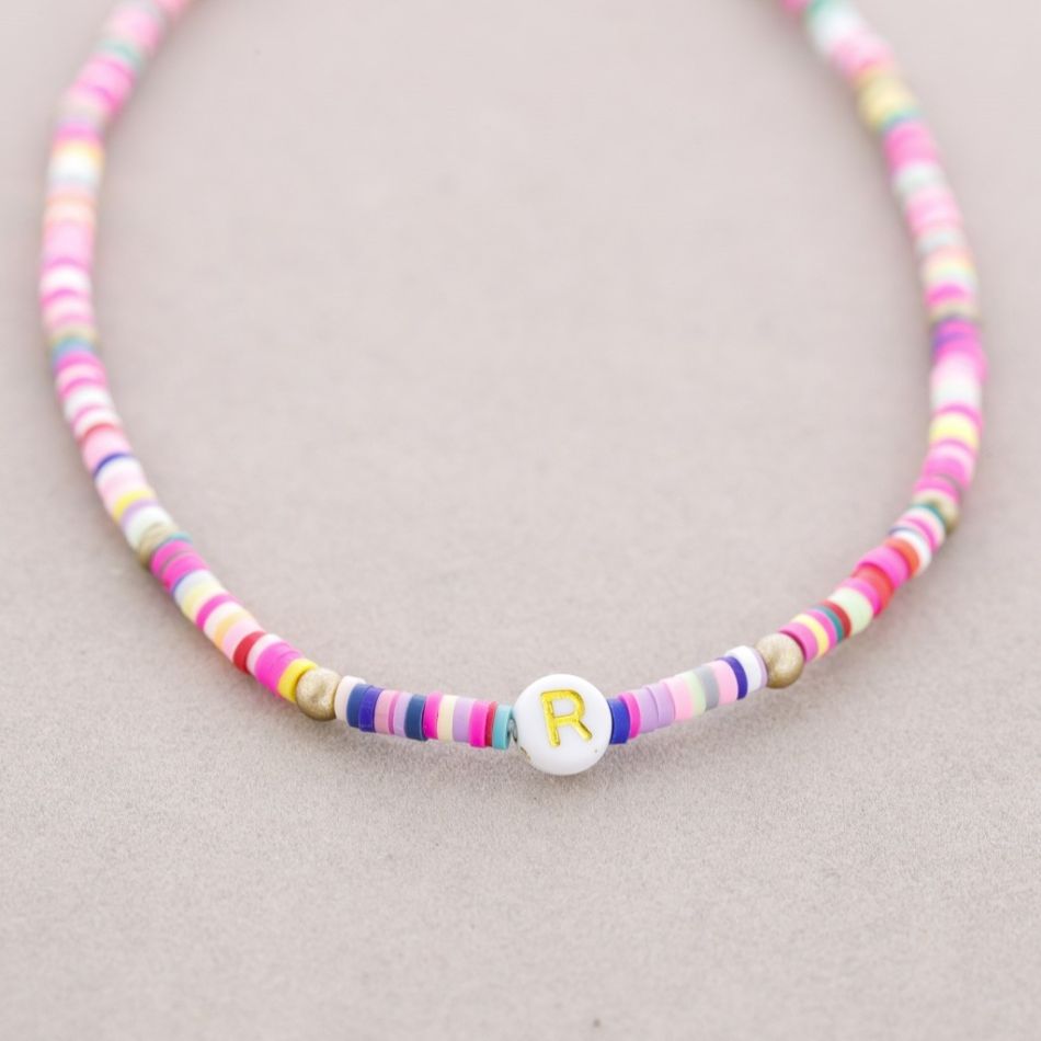 INITIAL FIMO ELASTIC SHORT NECKLACE