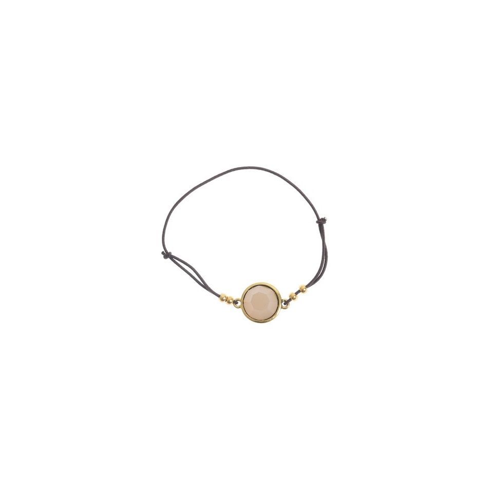 RESIN METAL BEADS ELASTIC BRACELET