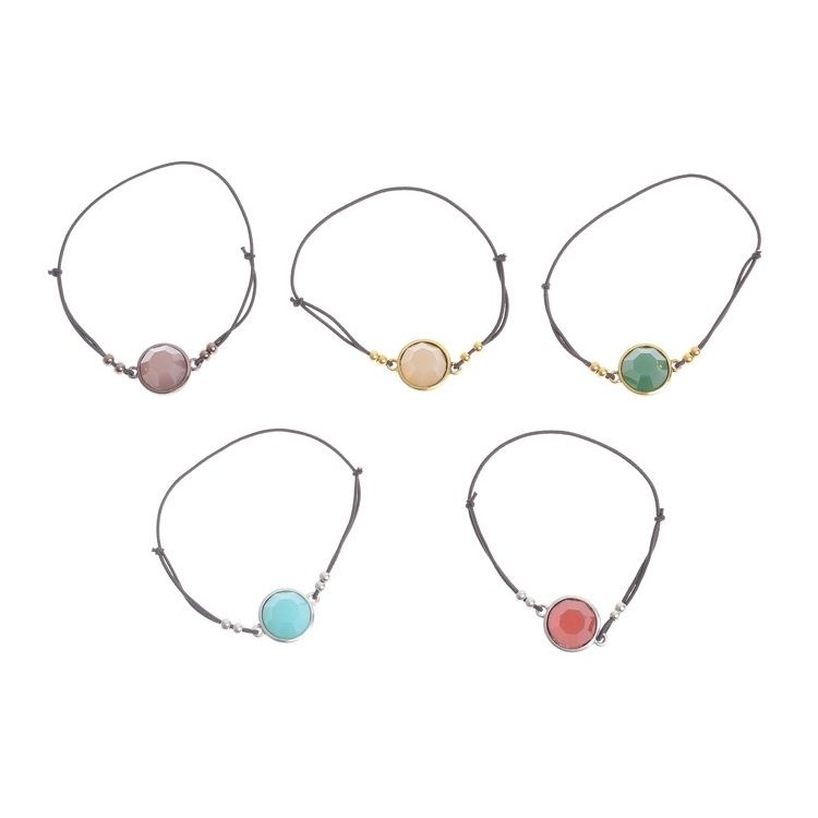 RESIN METAL BEADS ELASTIC BRACELET 2
