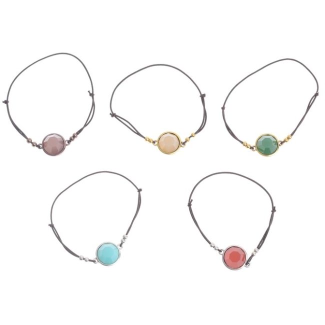 PULSERA GOMITA CUENTA METAL RESINA