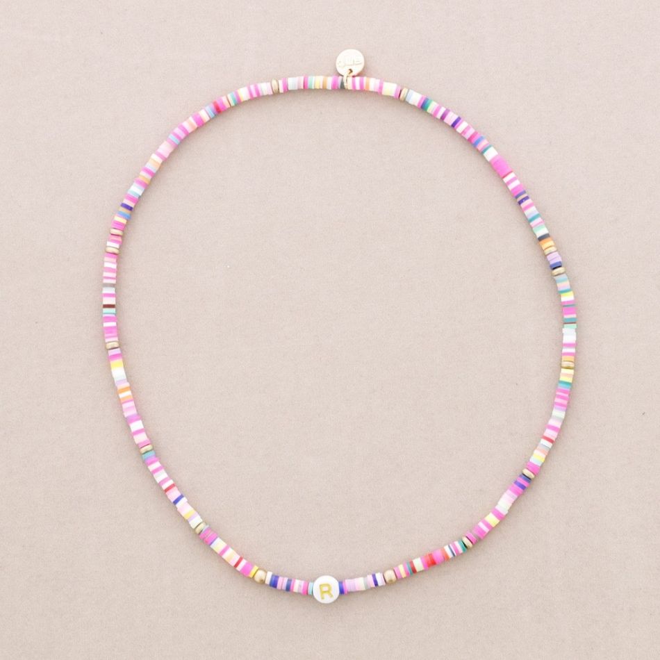 INITIAL FIMO ELASTIC SHORT NECKLACE
