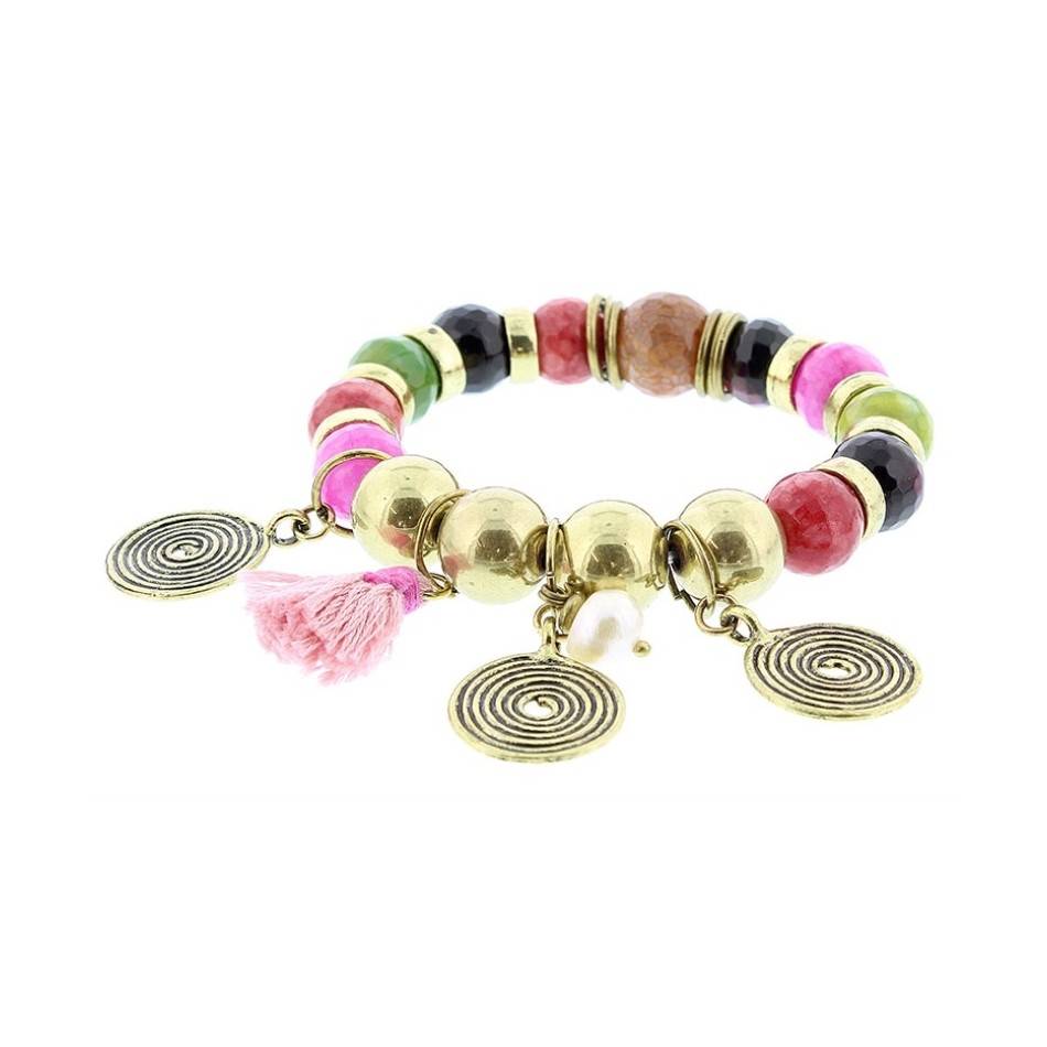 METAL STONE BEADS BRACELET