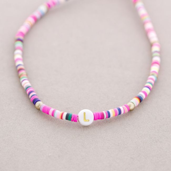 INITIAL FIMO ELASTIC SHORT NECKLACE