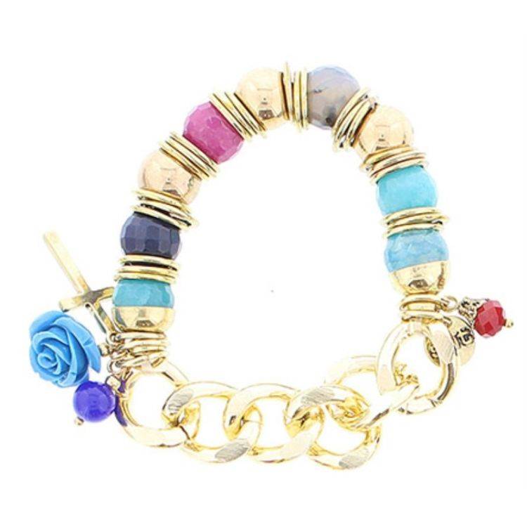 METAL STONE BEADS BRACELET