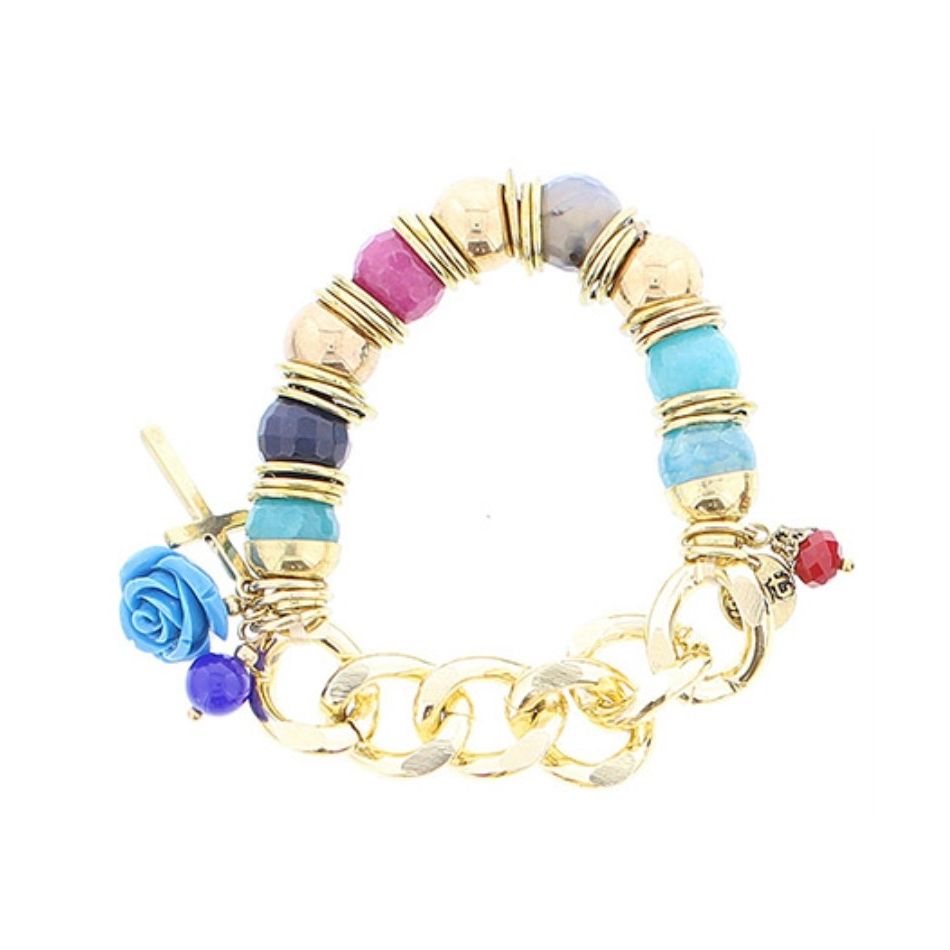 METAL STONE BEADS BRACELET