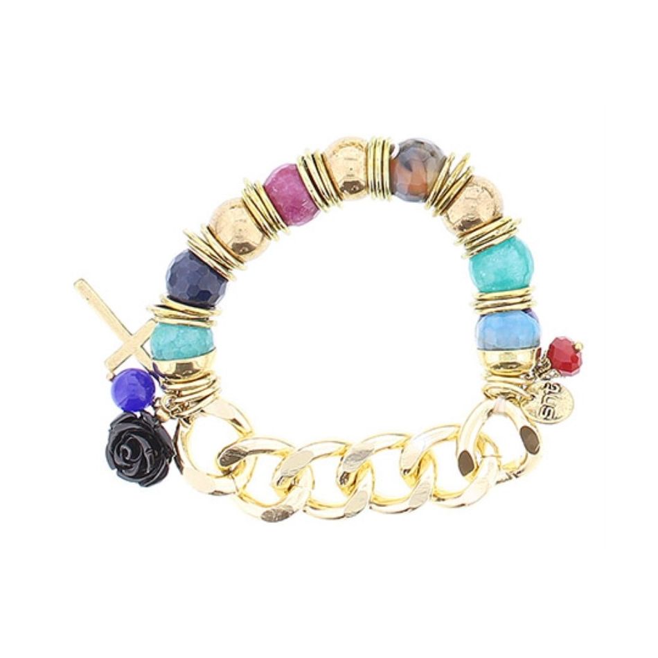 METAL STONE BEADS BRACELET