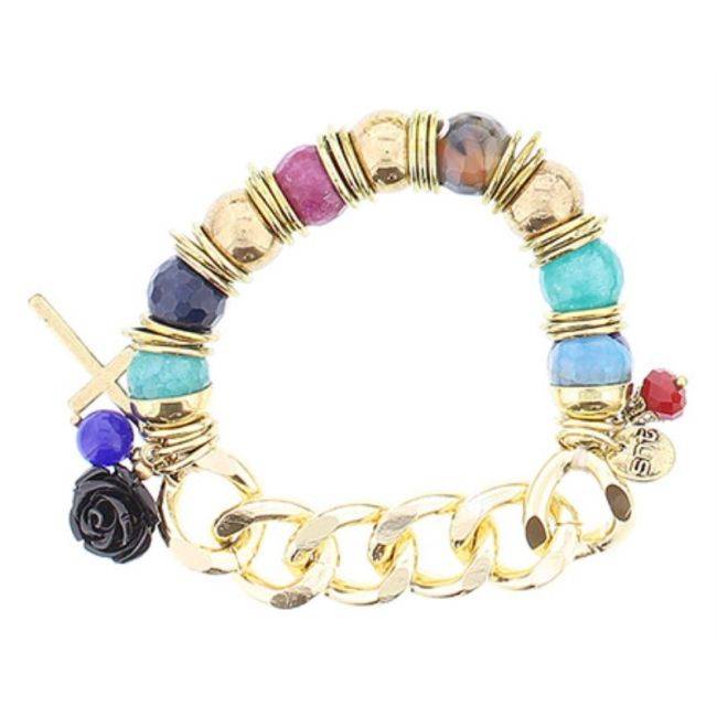 METAL STONE BEADS BRACELET