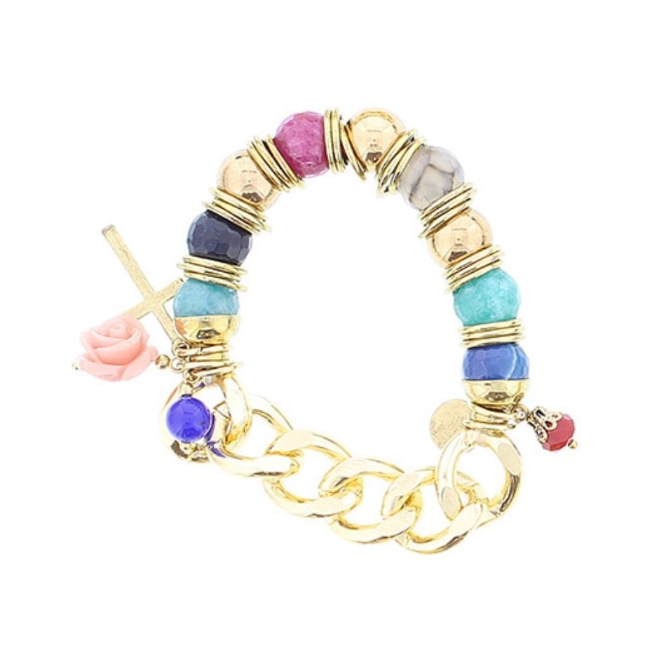 METAL STONE BEADS BRACELET