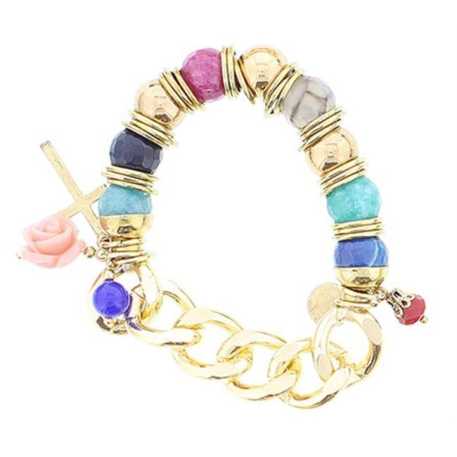 METAL STONE BEADS BRACELET