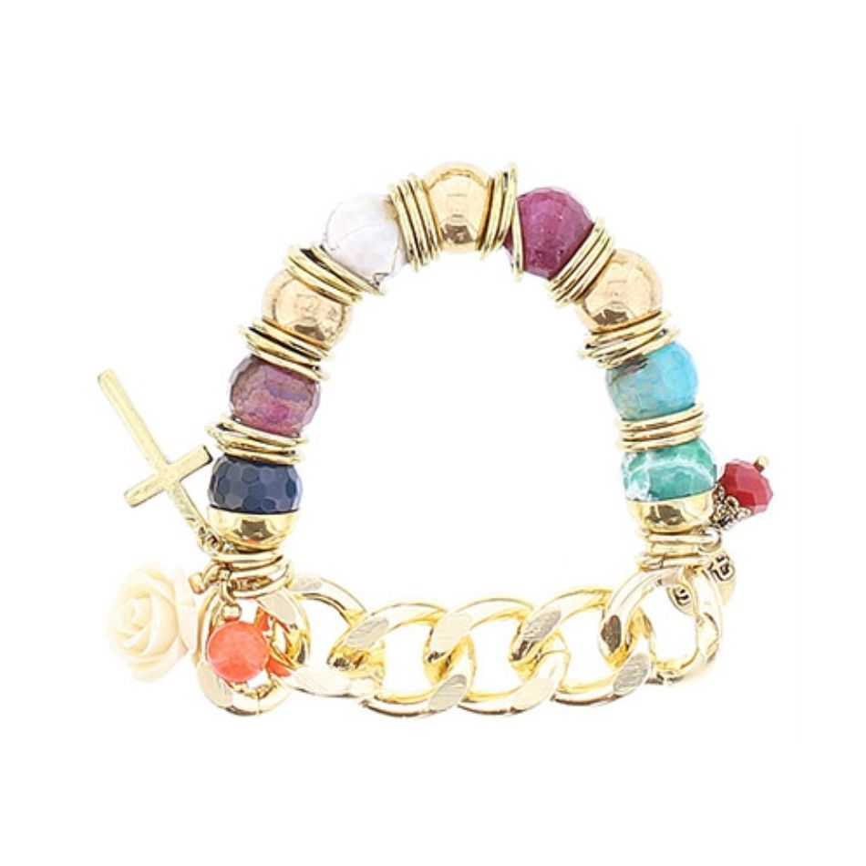 METAL STONE BEADS BRACELET