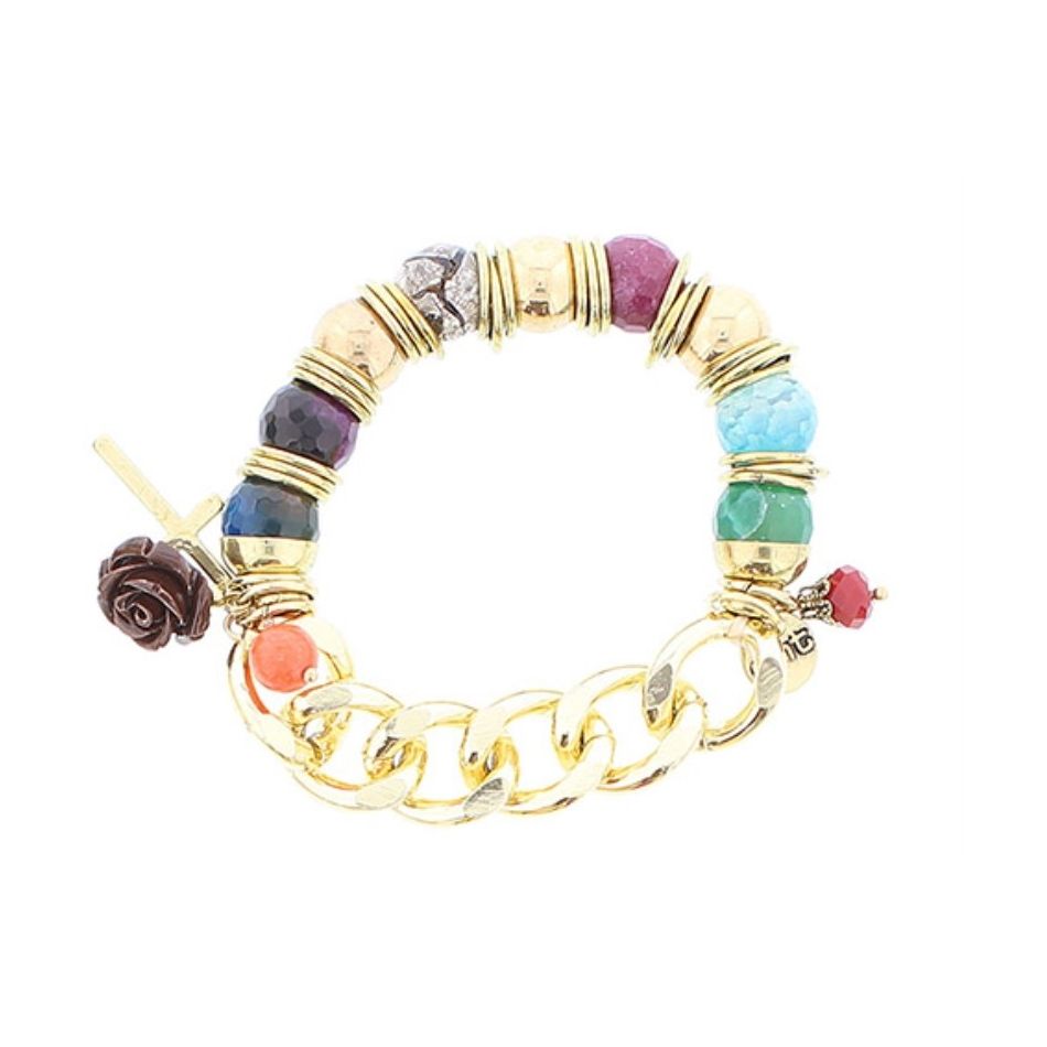 METAL STONE BEADS BRACELET