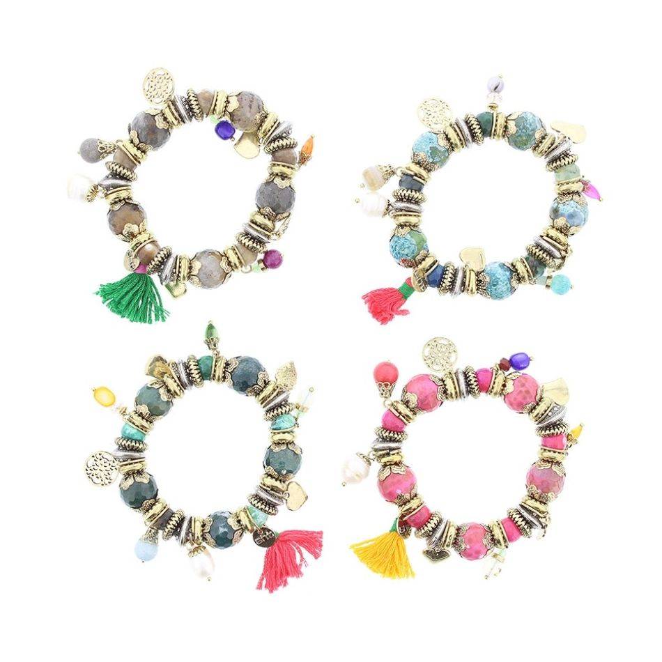 METAL STONE BEADS BRACELET
