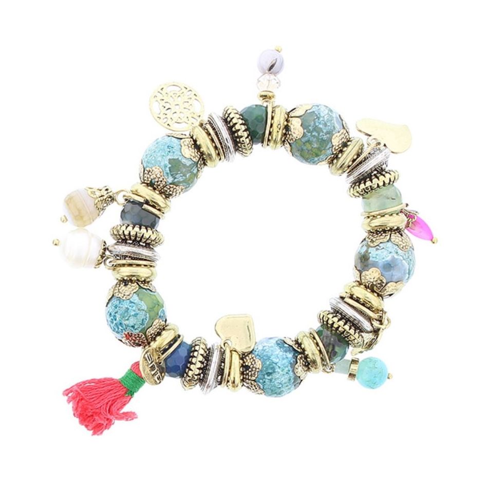 METAL STONE BEADS BRACELET