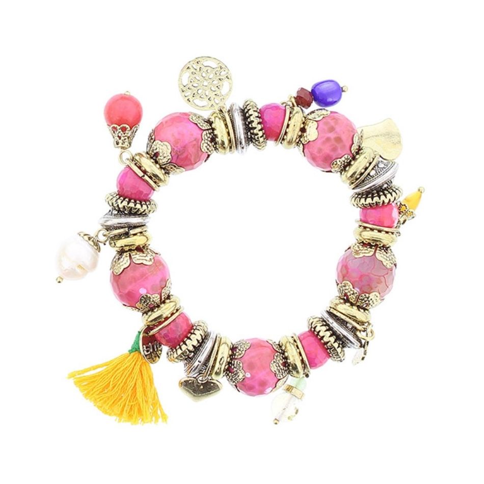 METAL STONE BEADS BRACELET