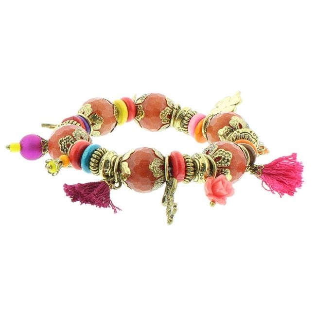 PULSERA CUENTAS METAL PIEDRAS