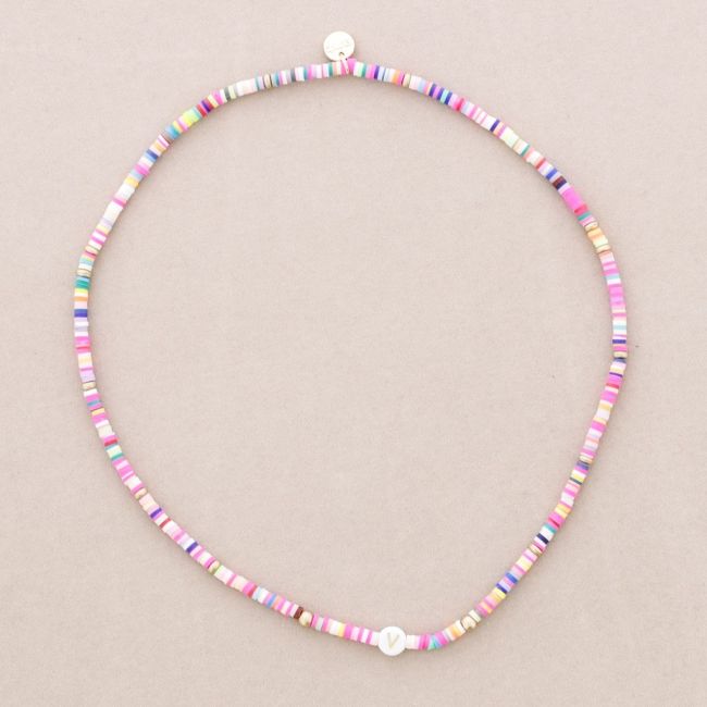 INITIAL FIMO ELASTIC SHORT NECKLACE