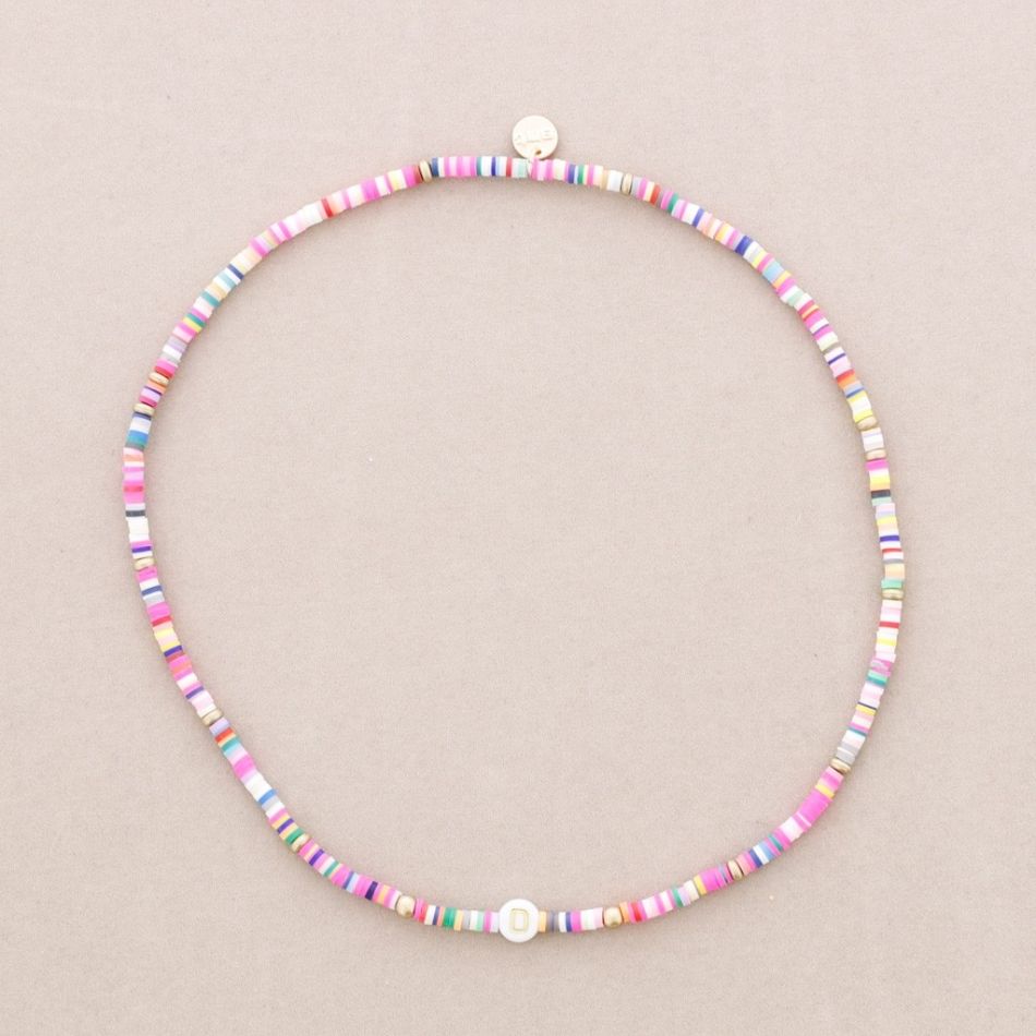 INITIAL FIMO ELASTIC SHORT NECKLACE