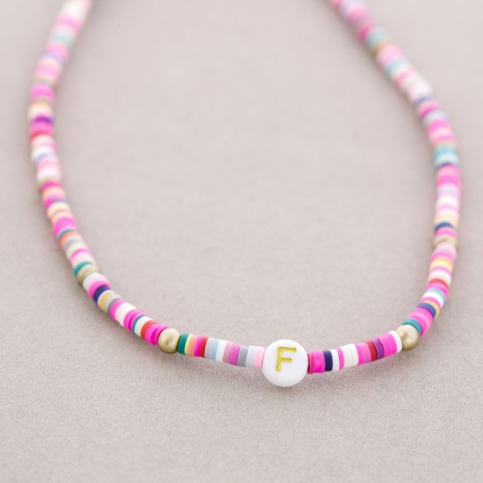 INITIAL FIMO ELASTIC SHORT NECKLACE