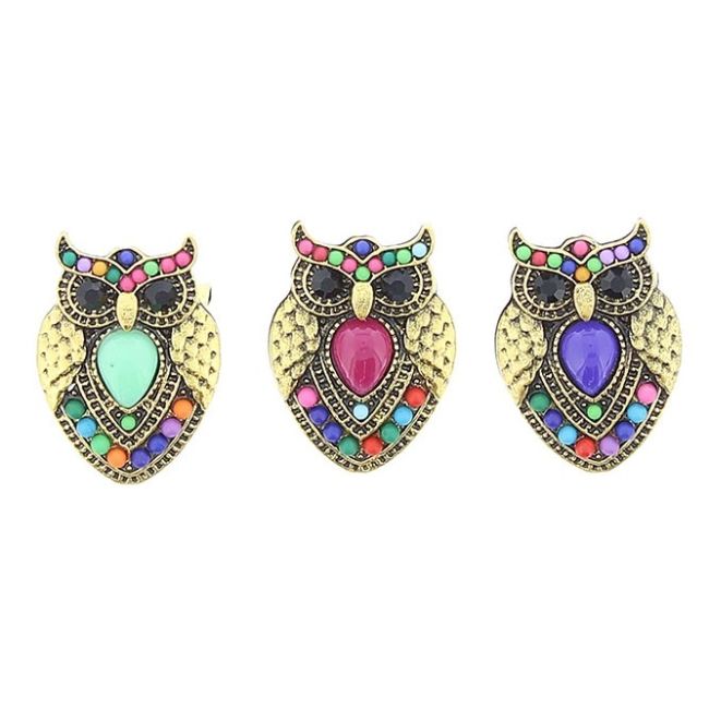 BROCHE BÚHO METAL CUENTAS