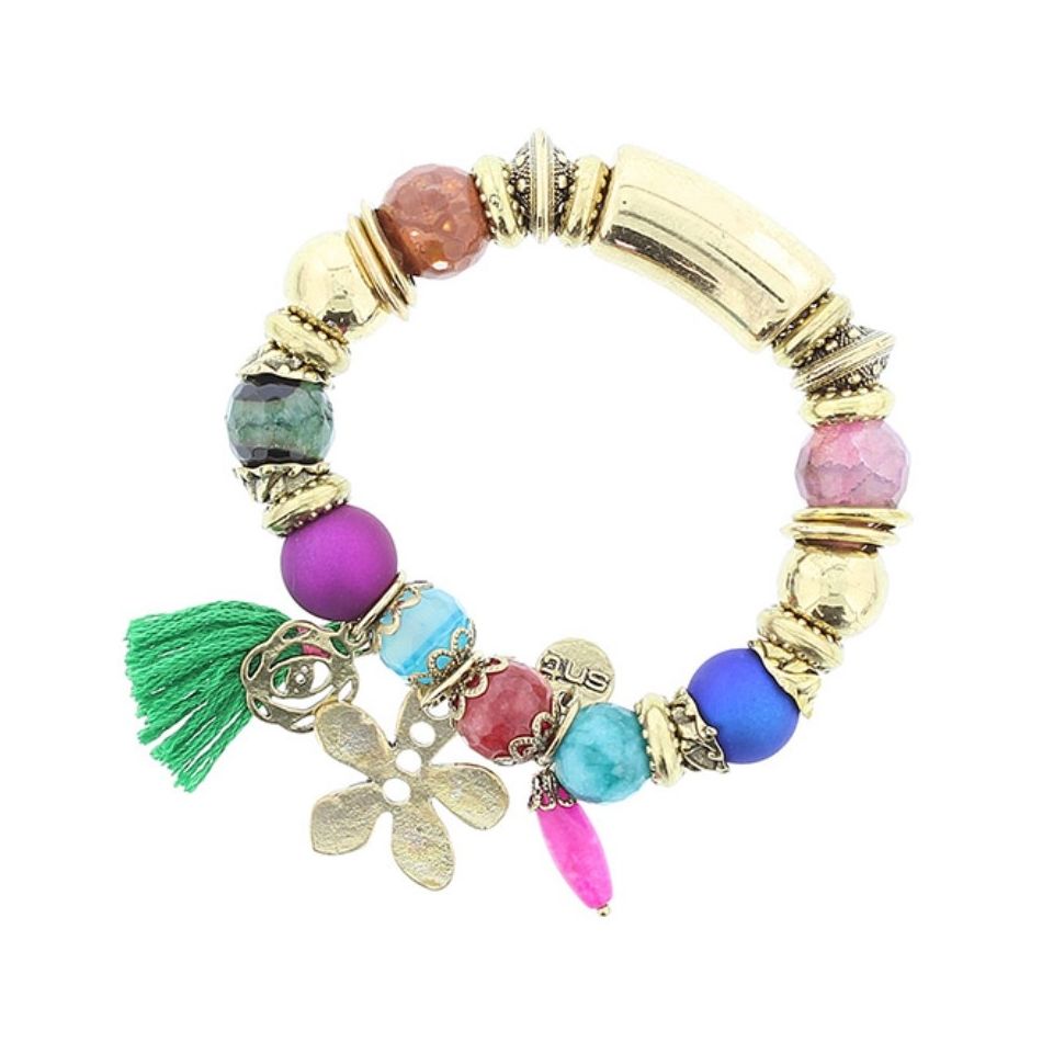 METAL STONE BEADS BRACELET