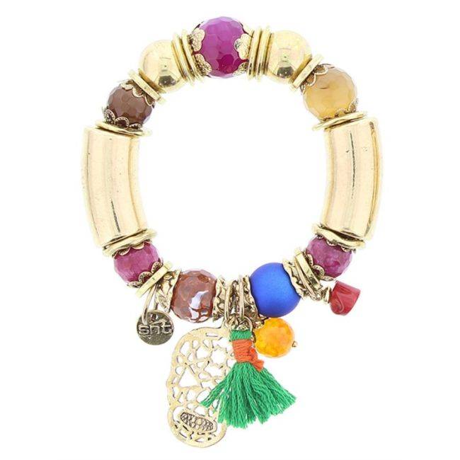 METAL STONE BEADS BRACELET