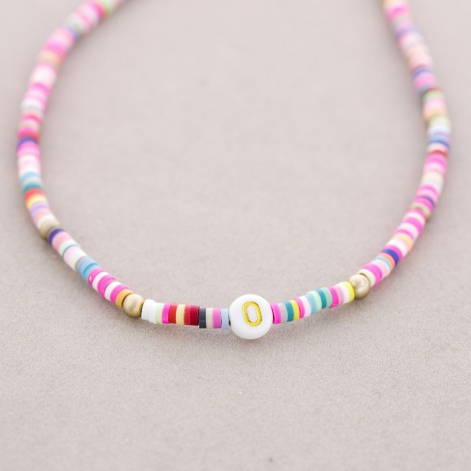 INITIAL FIMO ELASTIC SHORT NECKLACE