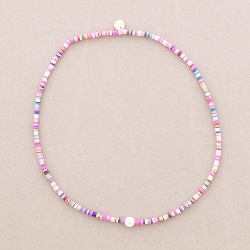 INITIAL FIMO ELASTIC SHORT NECKLACE