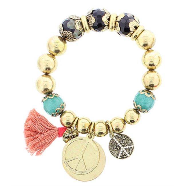 METAL STONE BEADS BRACELET