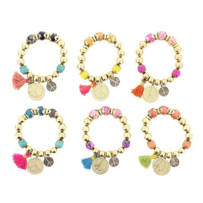 METAL STONE BEADS BRACELET
