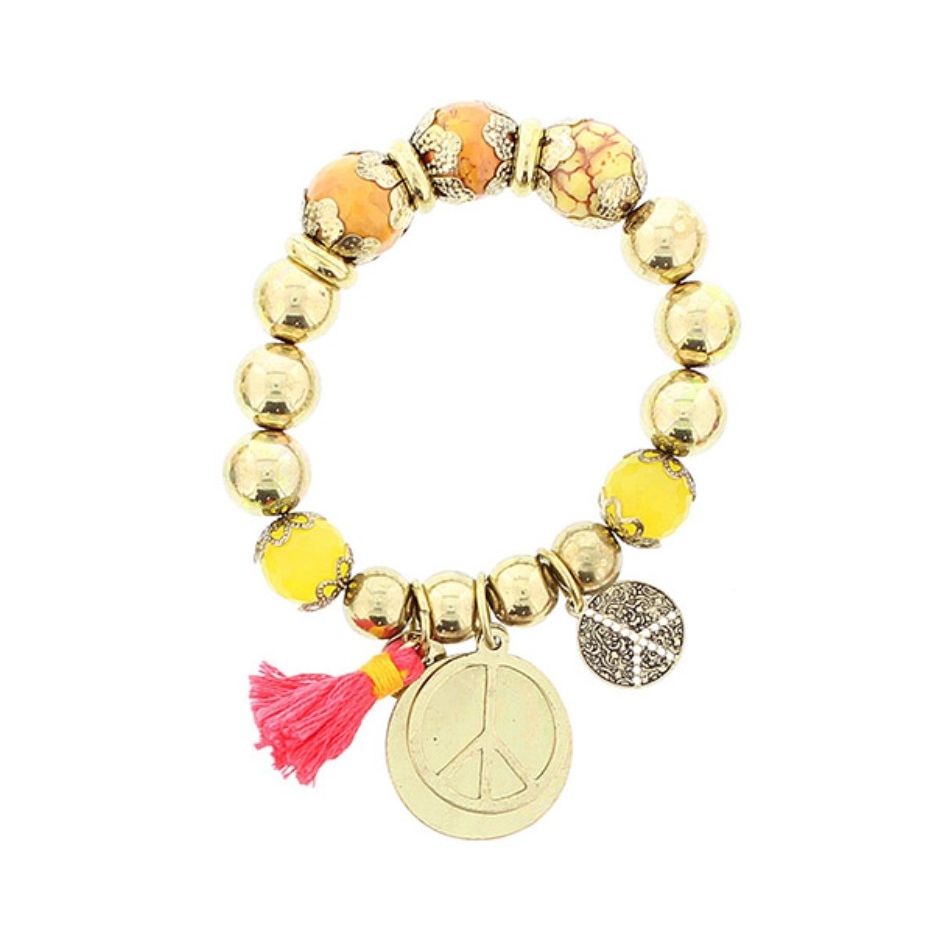 METAL STONE BEADS BRACELET