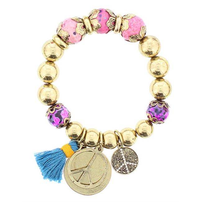 METAL STONE BEADS BRACELET