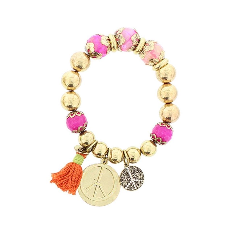 METAL STONE BEADS BRACELET