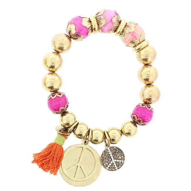 METAL STONE BEADS BRACELET