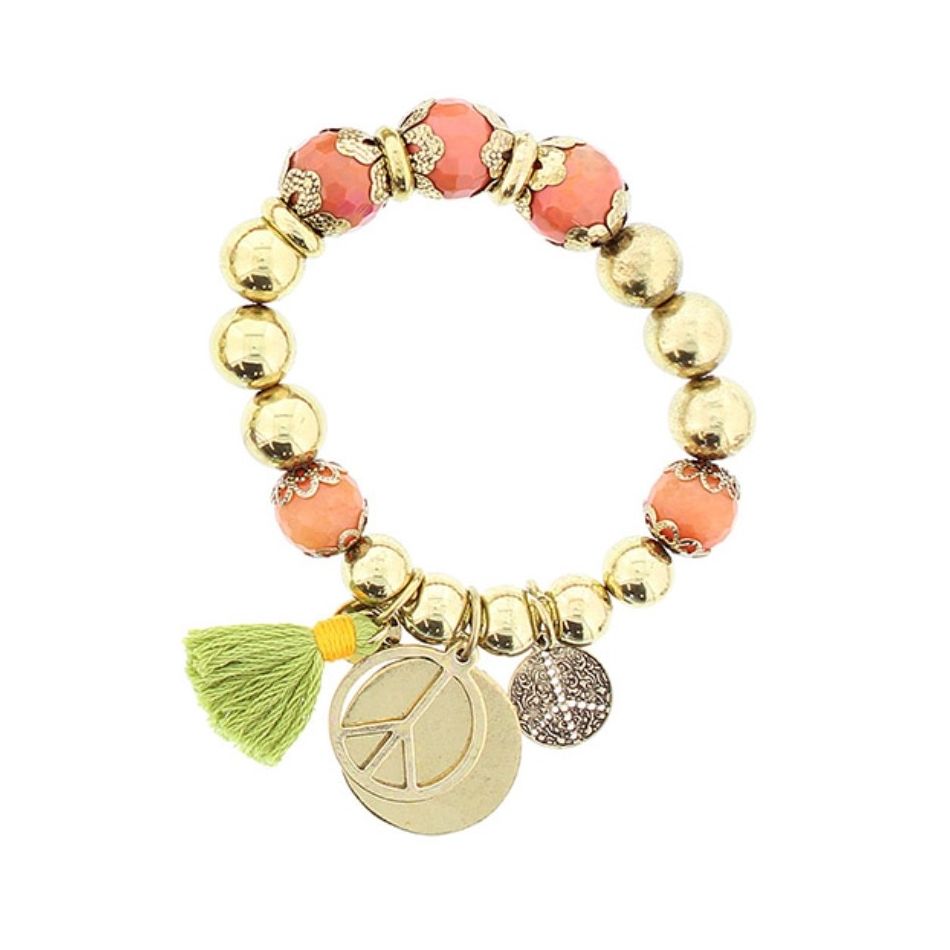 METAL STONE BEADS BRACELET