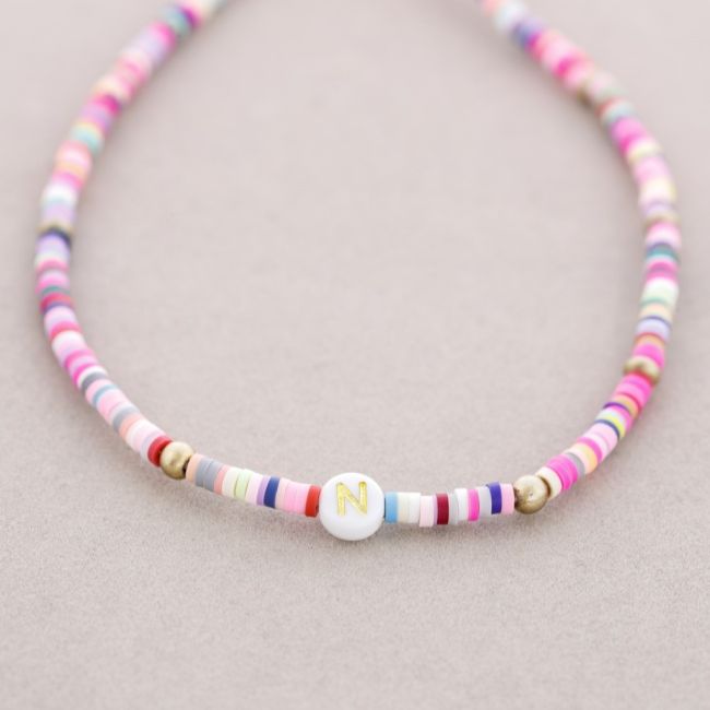 INITIAL FIMO ELASTIC SHORT NECKLACE