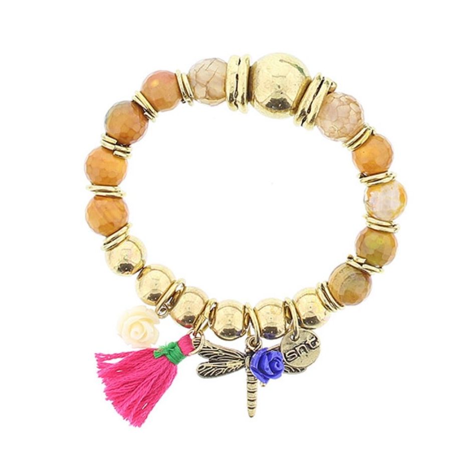 METAL STONE BEADS BRACELET