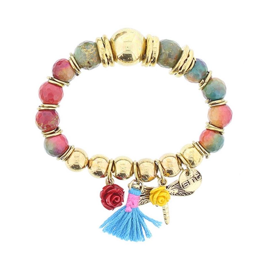 METAL STONE BEADS BRACELET
