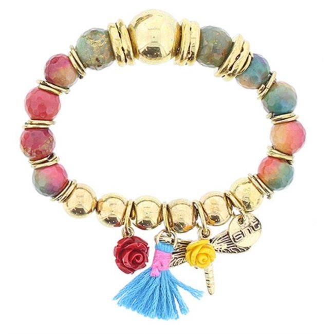 METAL STONE BEADS BRACELET