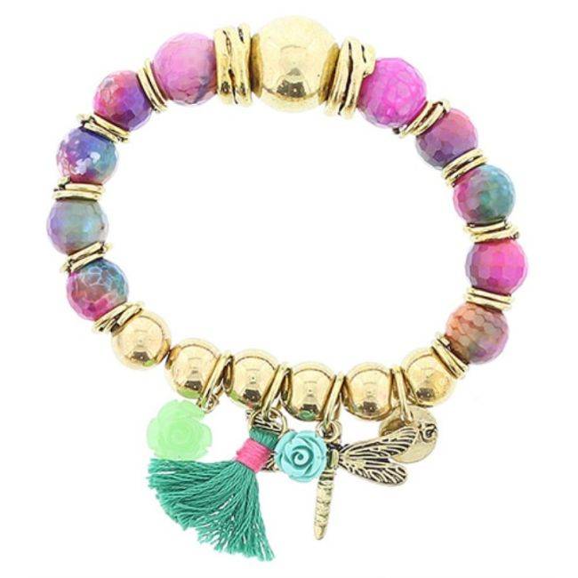 METAL STONE BEADS BRACELET