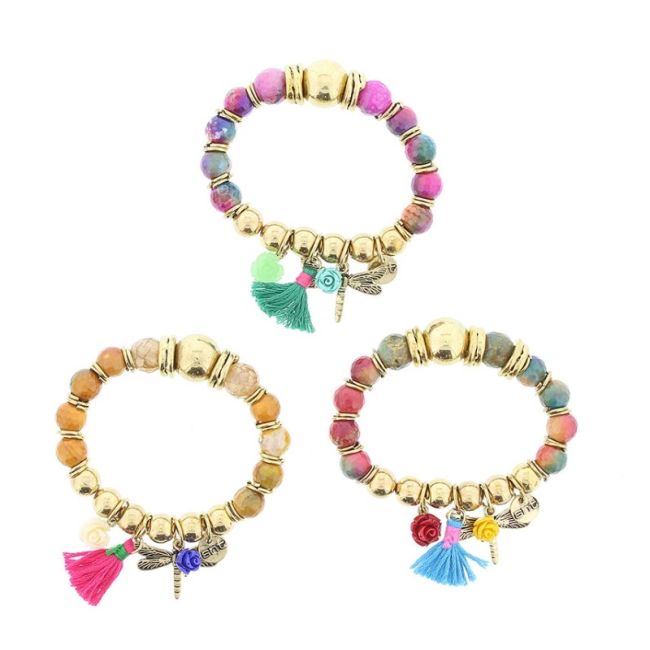 METAL STONE BEADS BRACELET