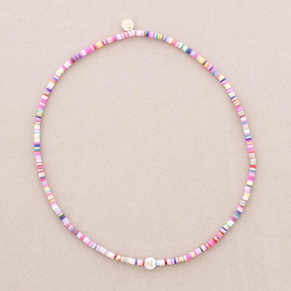 INITIAL FIMO ELASTIC SHORT NECKLACE