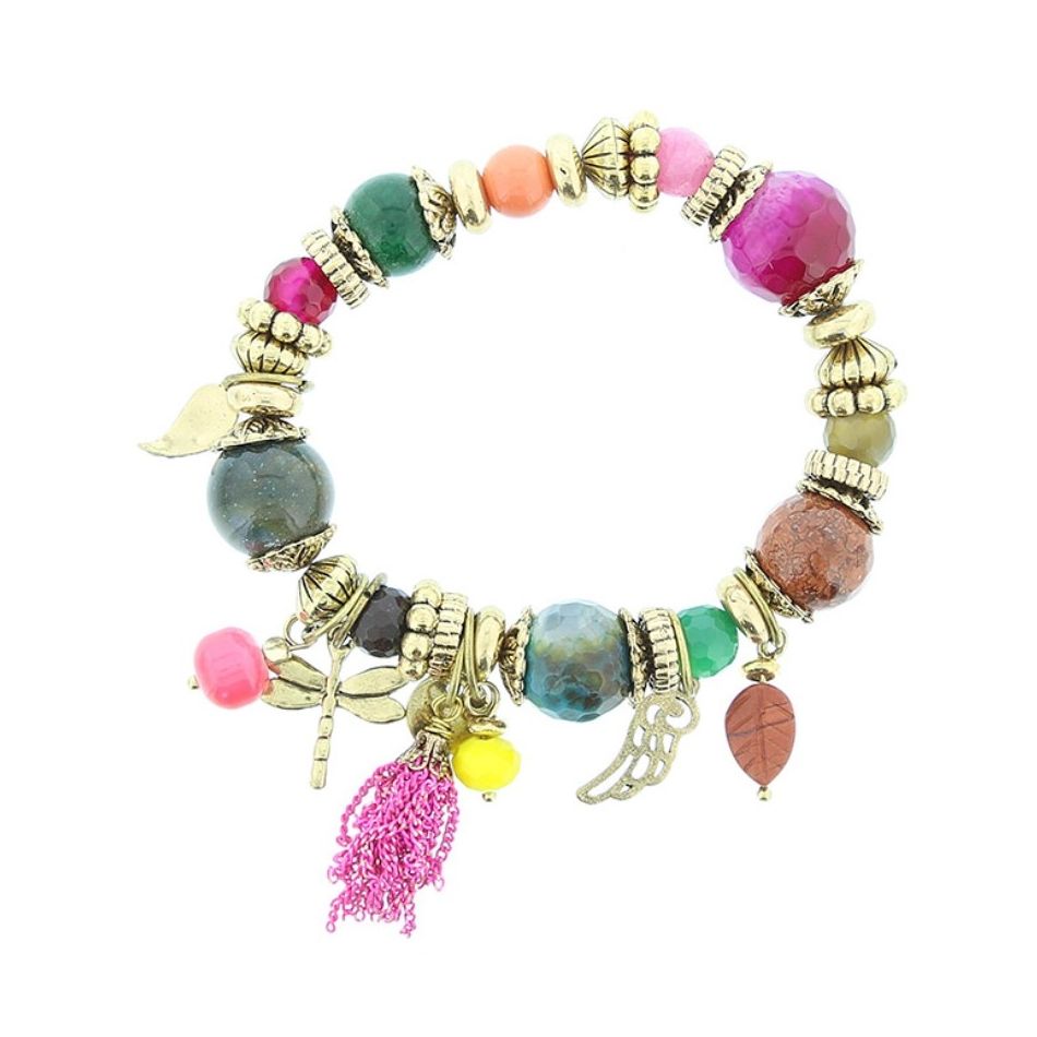 METAL STONE BEADS BRACELET