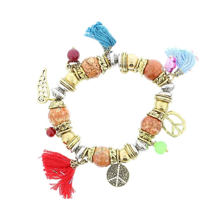 METAL STONE BEADS BRACELET