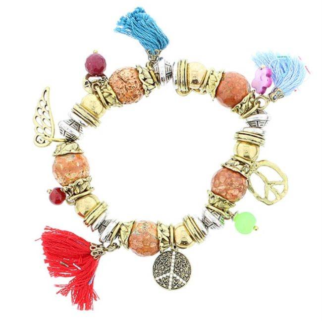 METAL STONE BEADS BRACELET