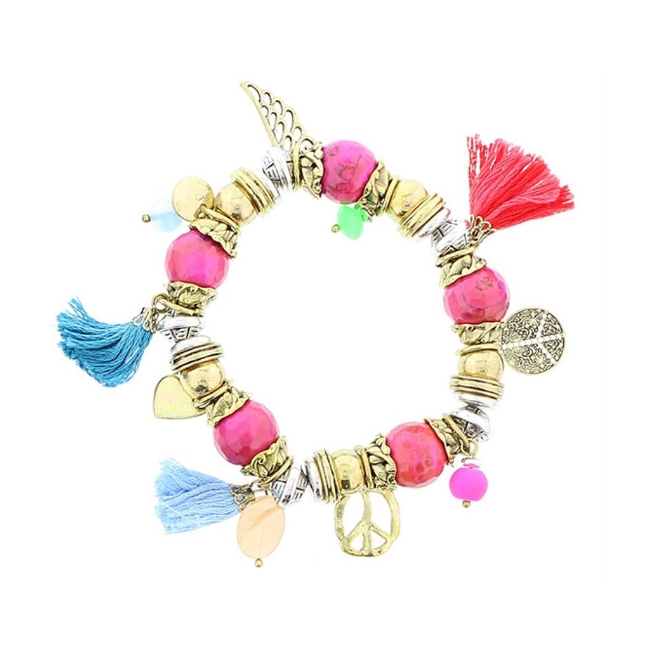 METAL STONE BEADS BRACELET