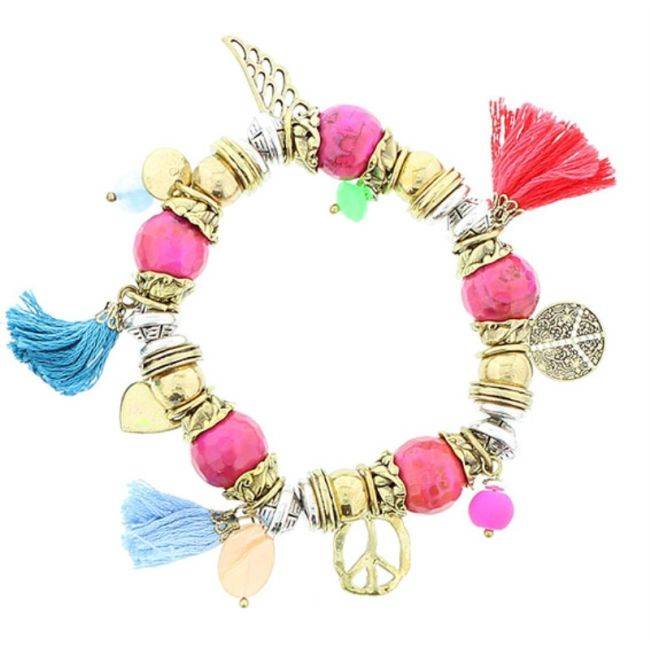 METAL STONE BEADS BRACELET