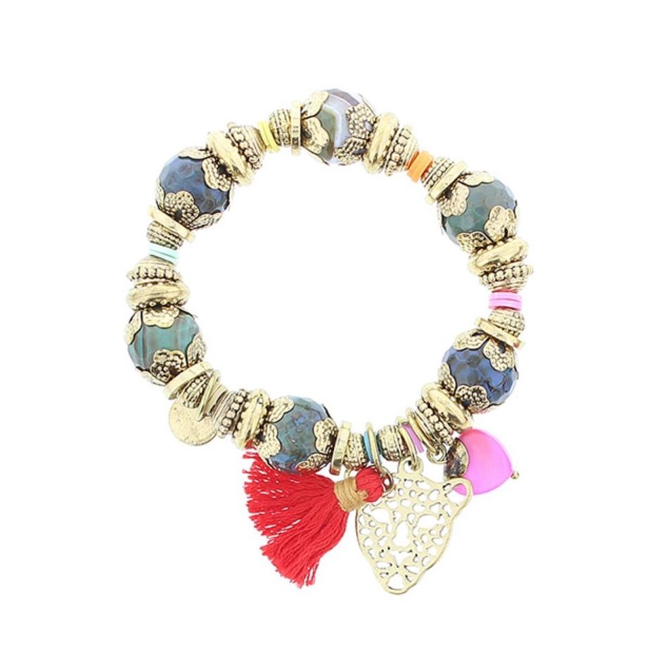 METAL STONE BEADS BRACELET