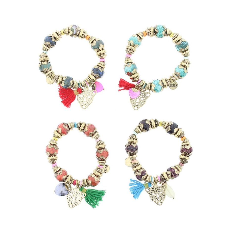 METAL STONE BEADS BRACELET