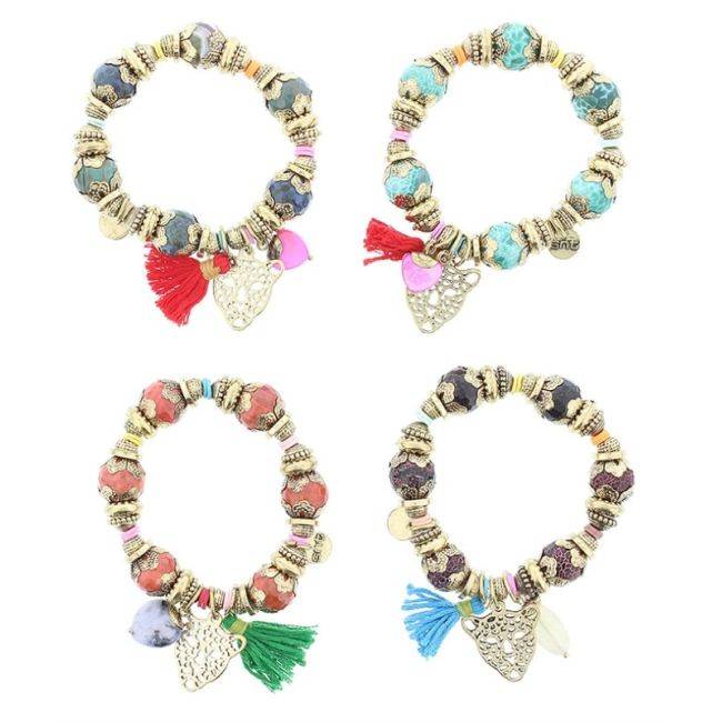 METAL STONE BEADS BRACELET
